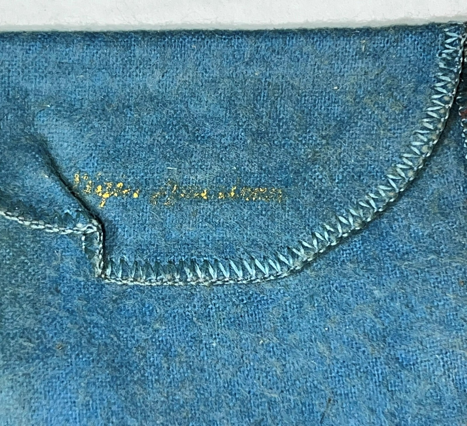 VTG Elgin American Gold-Toned Etched Star Square Powder Mirror Compact Pouch Box