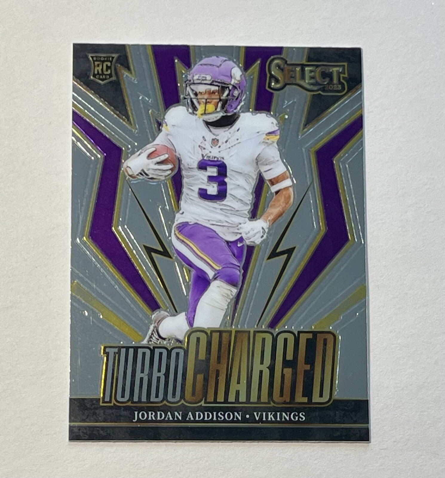 2023 Panini Select Jordan Addison Turbocharged RC #TUR-JAD Minnesota Vikings