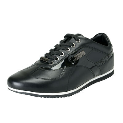 Versace Collection Men's Black Leather Fashion Sneakers Shoes 6 7 8 9 10 11