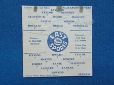 HAND SIGNED - Blackburn Rovers 1957/58 - Signed by 5 - Line ups from programme