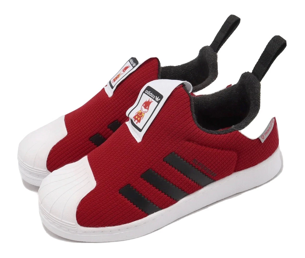 Superstar slip on kids red hotsell