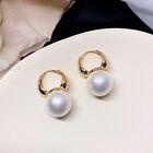 Fashion Woman Elegant Gold plated Pearl Earrings Clip Dangle Drop Hoop Huggie