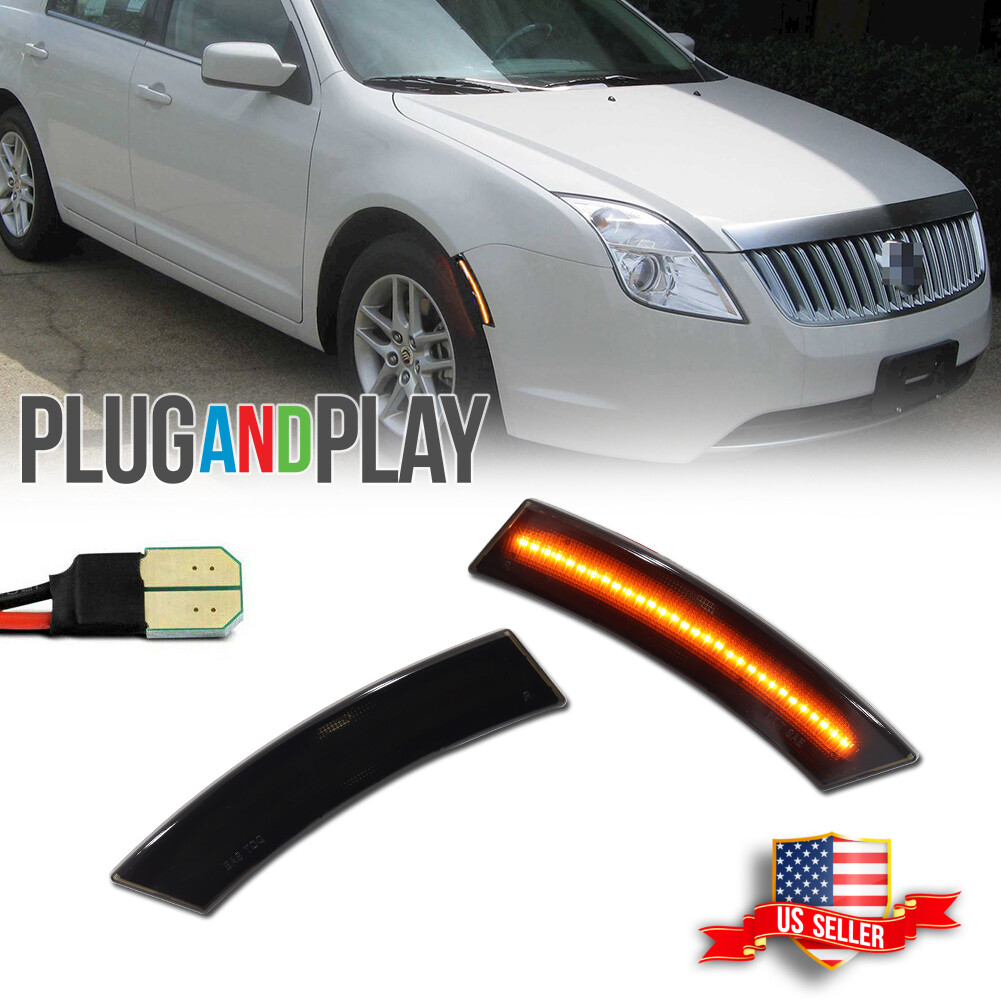 Smoked Amber LED Side Marker Lights for 2010-2012 Mercury Milan - Pair