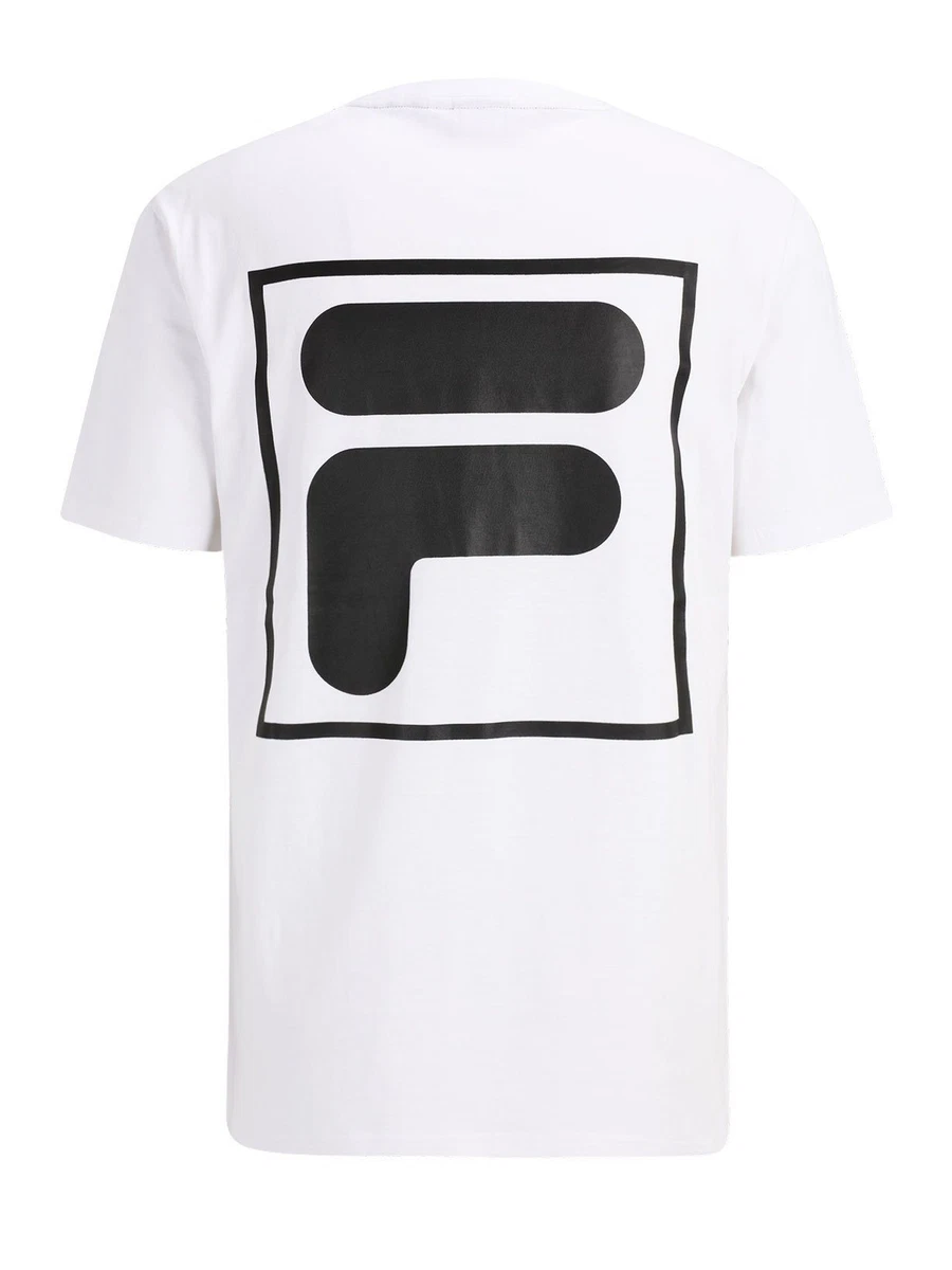 Fila white t shirt with best sale logo