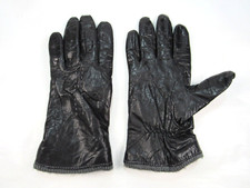 Vintage Women's Black Leather Gloves w/ Thinsulate Fleece Lining - 40 Grams - LG