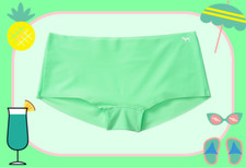 M NEON GLOW MINT NO SHOW Stretch Victorias Secret PINK Boyshort Brief Pantie