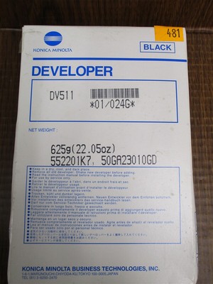 KONICA MINOLTA DV511 GENUINE Developer Black Bizhub 360 361 420 421 500 501 NEW