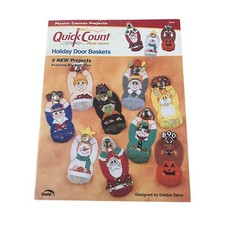 Needlecraft Shop Quick Count Holiday Door Baskets Plastic Canvas Leaflet 2001