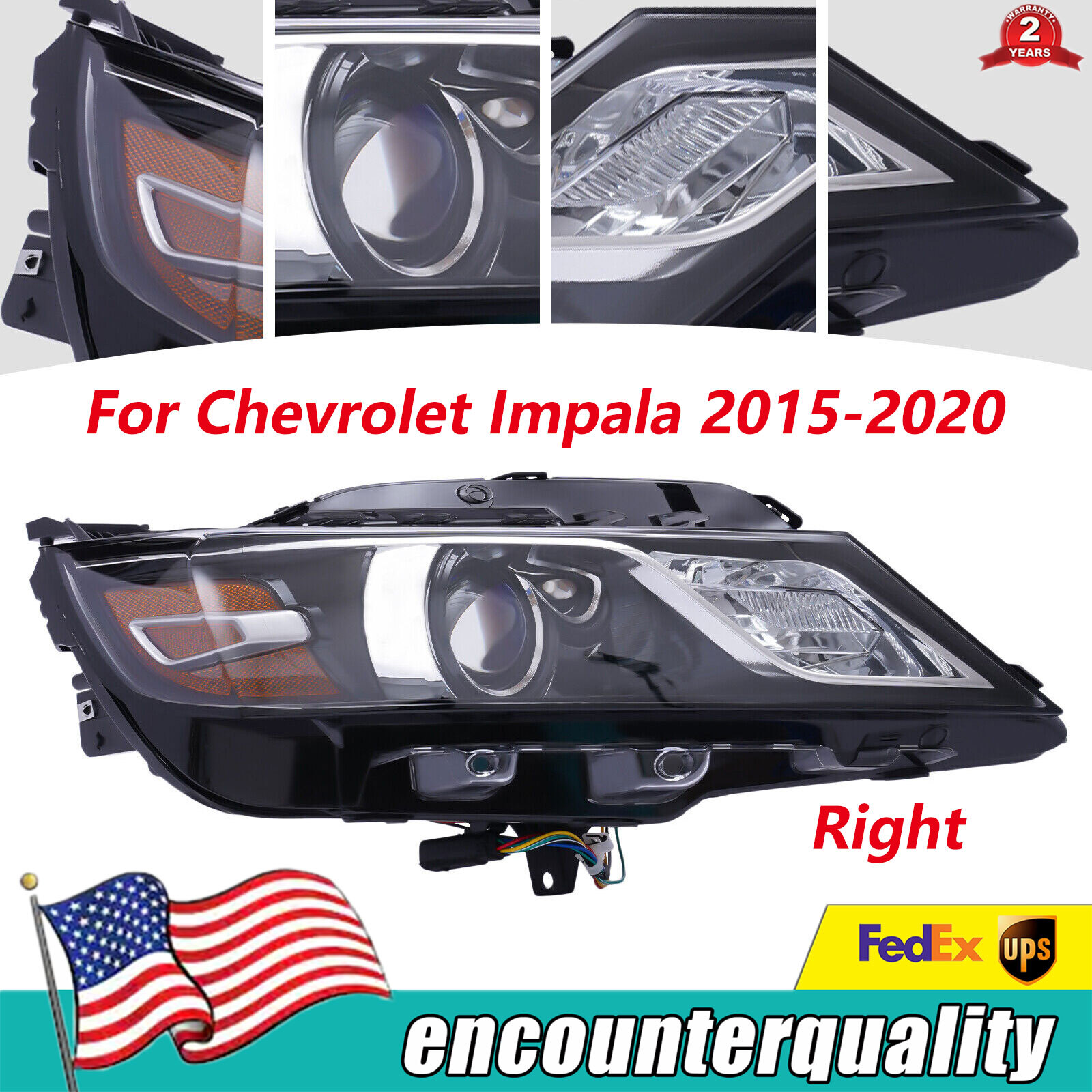 Halogen Headlight Headlamp Right Passenger Side For Chevrolet Impala 2015-20 RH