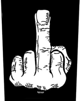 Mittelfinger (unhöflich) Riesen Aufnäher Rücken Patch 360mm x 300mm
