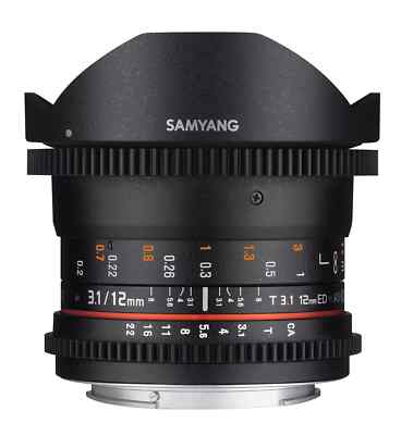 Samyang 12mm T3.1 VDSLR II Full Frame Fisheye Lens (Sony E)