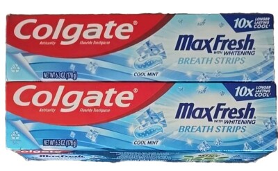 Two (2) Pack ~ Colgate ~ COOL MINT ~ Max Fresh ~ Whitening Toothpaste ~ 6.3 oz