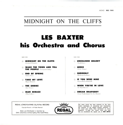 LES BAXTER Midnight On The Cliffs 1957 CAPITOL MONO Australia IMPORT LP RECORD - Picture 7 of 24