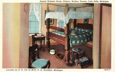 Daniel Webster Room Historic Walker Tavern Irish Hills Michigan Vintage Postcard