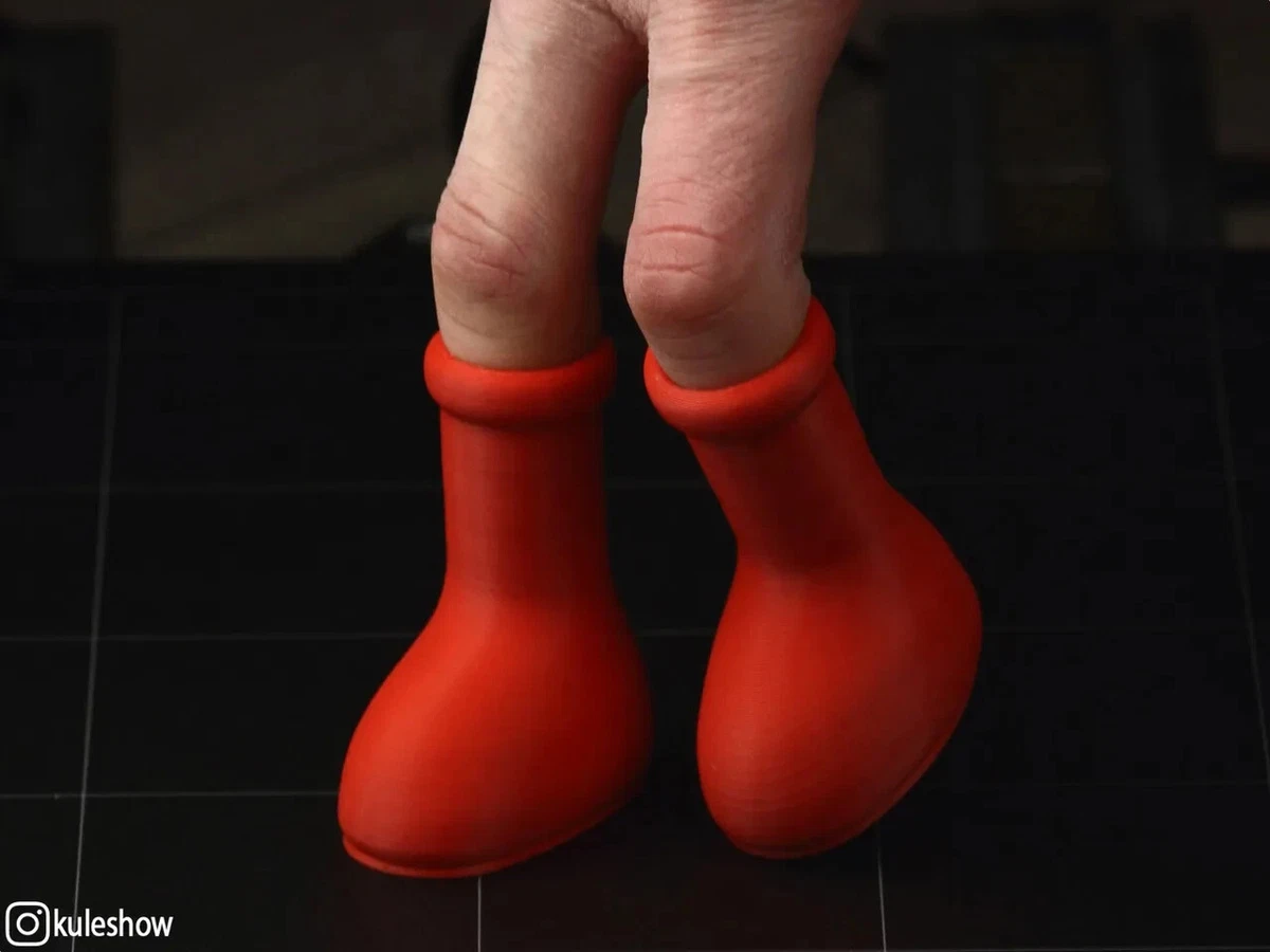 3d Printed MSCHF Big Red Boots Finger Puppets eBay