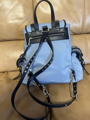 Michael Kors Light Blue Backpack with Black Straps and Gold Hardware Michael Kors Erin Medium Backpack Pale Blue/Gold | eBay main image 3