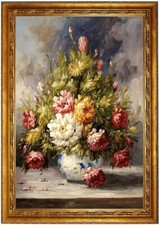 Ölbild BLUMEN Ölbilder Blumenmotiv Blumenstillleben ÖLGEMÄLDE HANDGEMALT 60x90cm