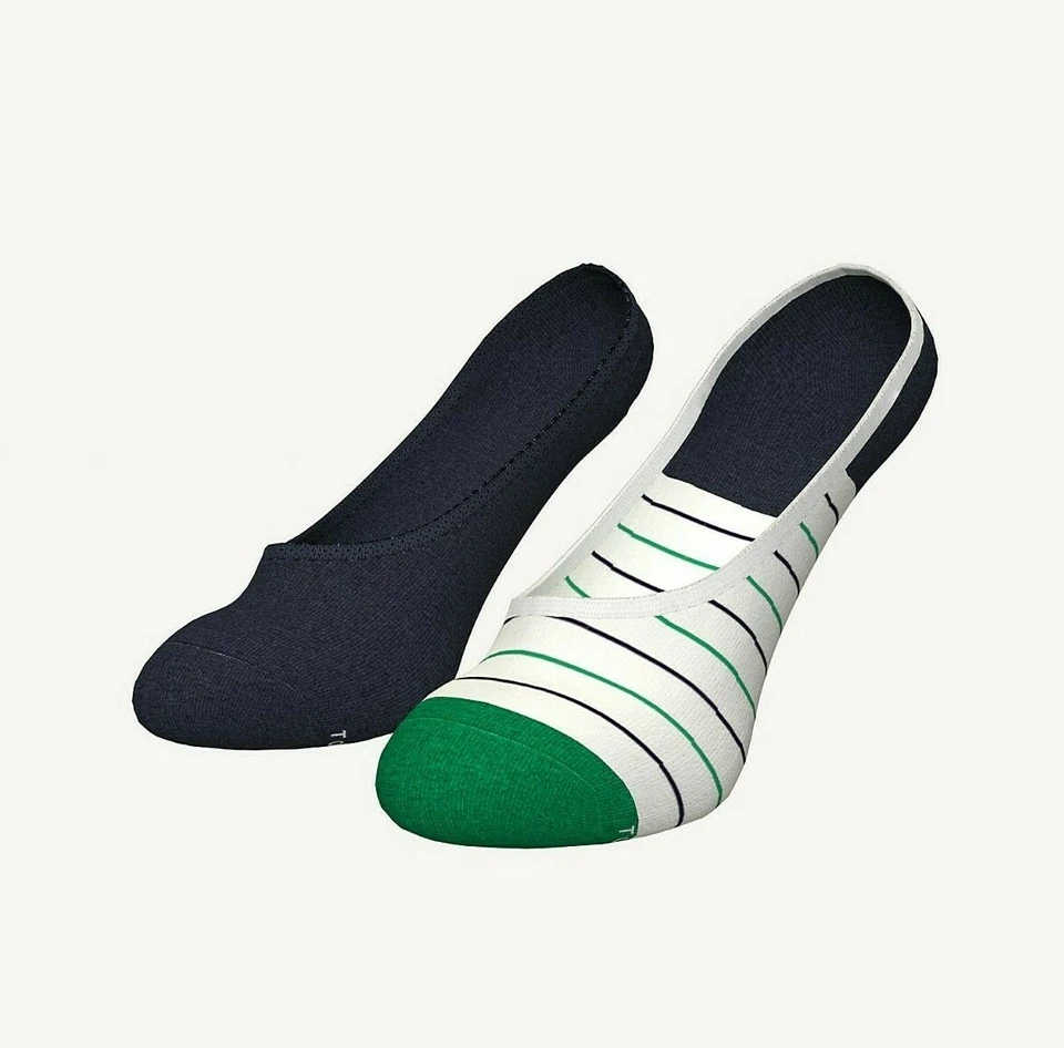 NUEVO CON ETIQUETAS Tommy Hilfiger Para mujeres Niñas Elástico Algodón No Show Calcetines Forros para Zapatos Paquete de 2 Foto 3 de 4