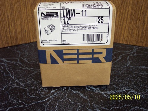 1/2 Zoll Metall Flüssigkeitsdichter Gerader Verbinder (25er Pack). Zinkdruckguss LMM-11 - Bild 1 von 6