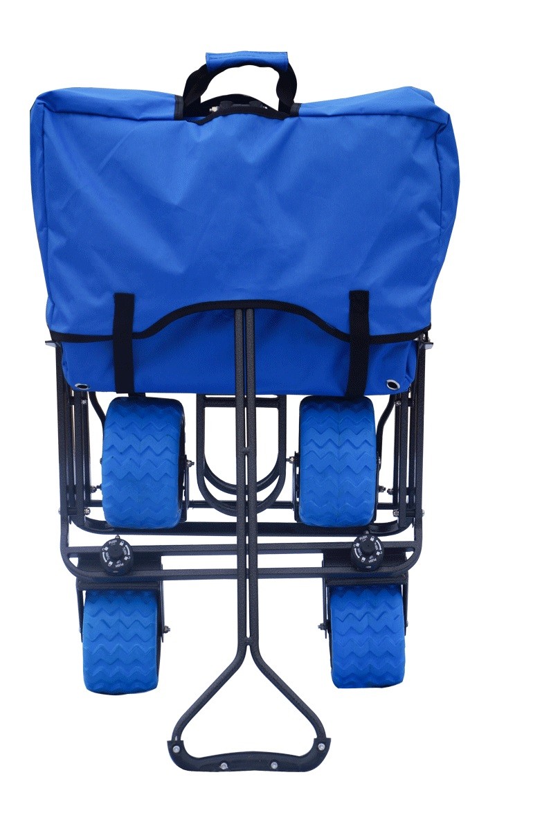 Collapsible Beach Cart Folding Wagon Utility Shopping Cart Outdoor Garden Cart