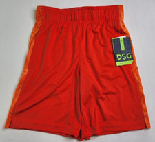 DSG Boys Red/Orange 2 Tone Training Athletic Fit Shorts Size M 8" Inseam Elastic