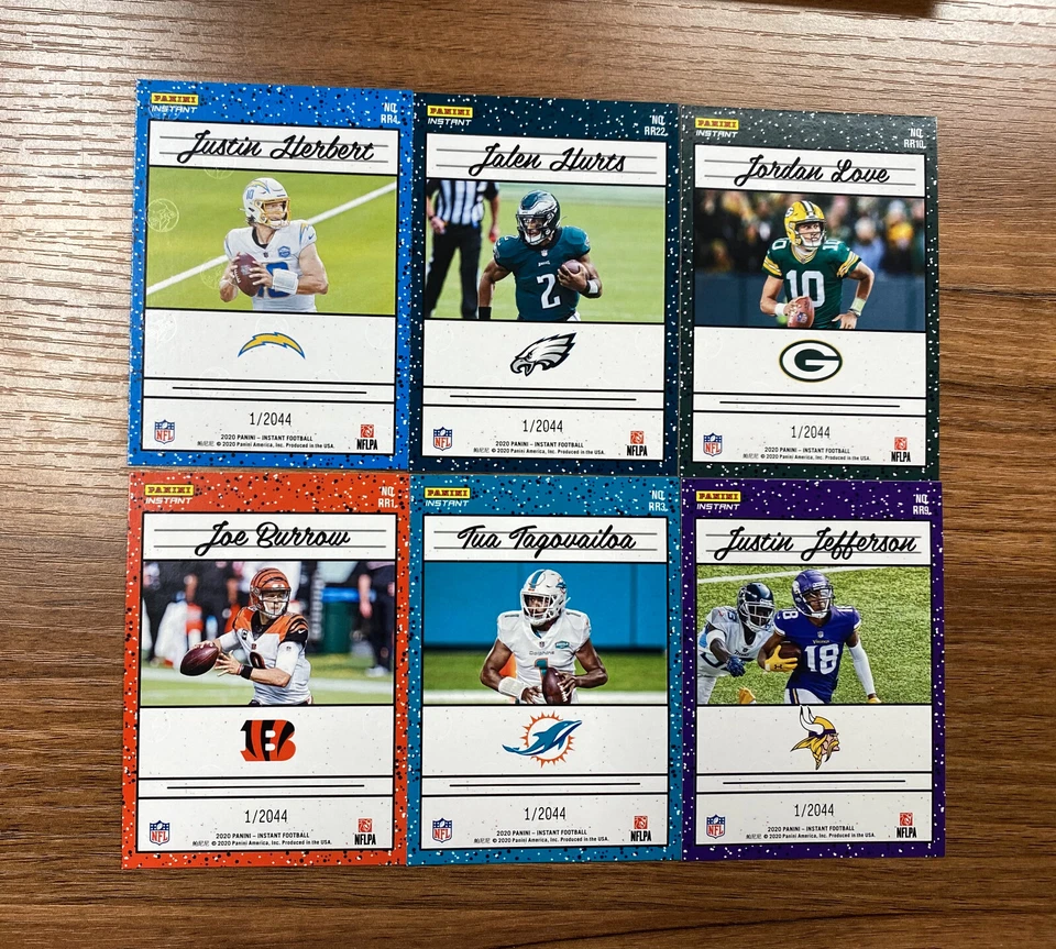 2020 Panini NFL Rated Rookie Retro Complete 45 Card Set SP /2044🔥Jalen Hurts!🔥 - Image 3 of 4