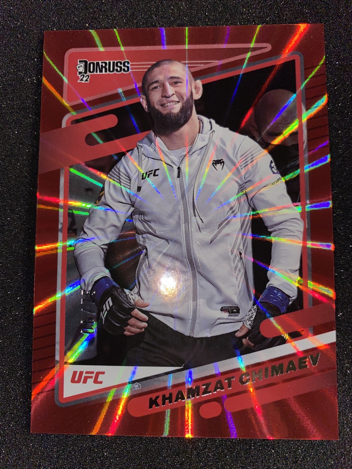2022 Donruss UFC Khamzat Chimaev RED HOLO LASER /75 Borz #14 NM or Better
