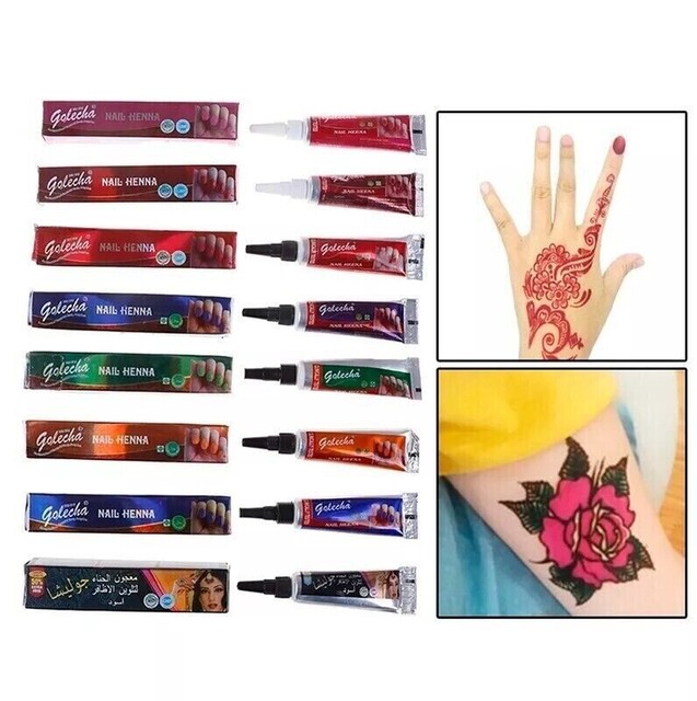 2x Esmalte de pasta de henna árabe india halal, tatuaje de esmalte de uñas musulmán color Mehndi