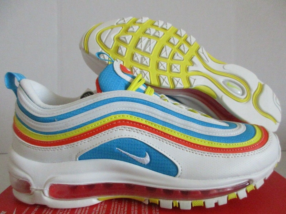 Nike Air Max 97 GS Summer Pack White Blue Yellow CK0052 400 Size 4Y-6W