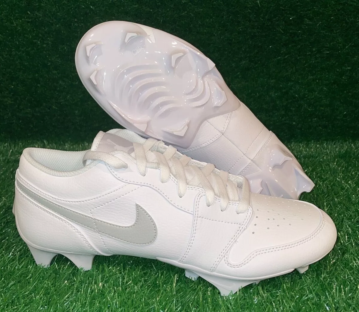 forhistorisk fjols alarm Nike Air Jordan 1 Low TD Football Cleat White Grey FJ6245-101 Sizes 10.5 11  12 | eBay