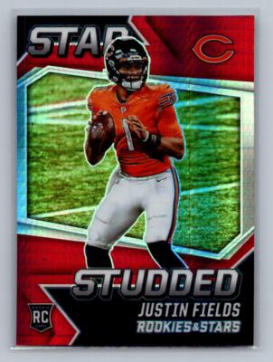 Justin Fields 2021 Panini Rookies & Stars Star Studded Red Plaid RC Bears #SS-24