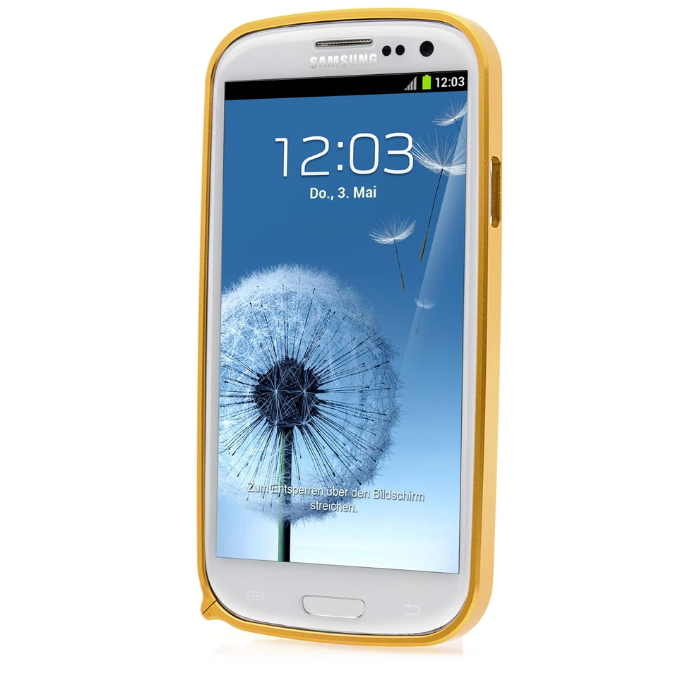 Samsung Galaxy S3 i9300 Aluminium Aluminum Bumper Protection Case IN Gold - Image 3 of 4