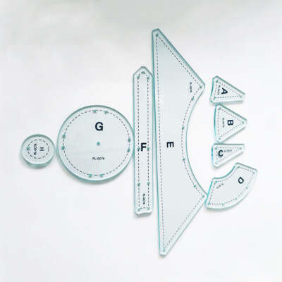 8pcs/set Queen's Cross Acrylic Template Cutting Ruler Template Sewing Rulers