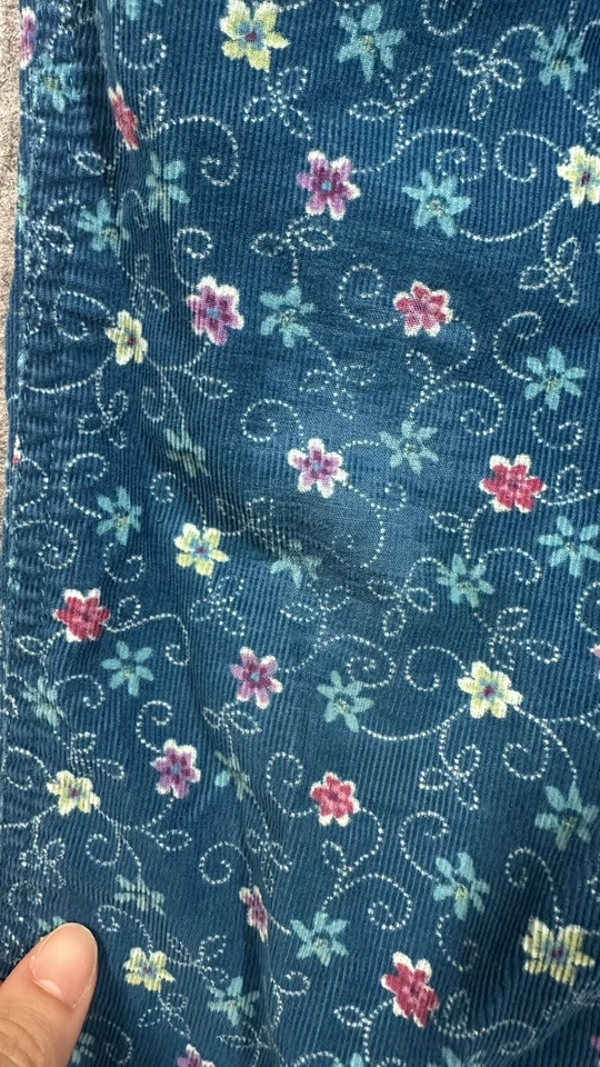 Винтажный Gymboree винтажный M 3-4 лет весна синий цветочный вельветовый комбинезон Y2K - Изображение 3 из 4