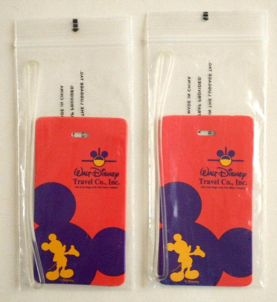 Walt Disney World Luggage Tags; Set of 2; Walt Disney Travel Co.; Brand