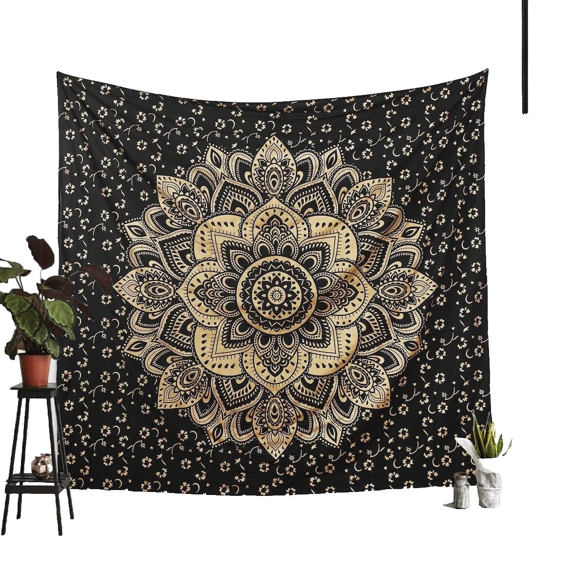 Negro 100% Algodón tapices