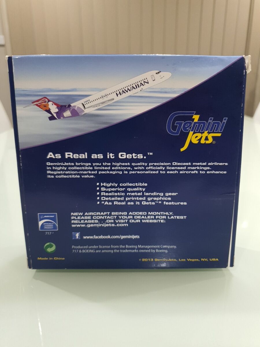 Gemini Jets 1:400 Hawaiian Boeing 717-200 Airlines N493HA Gemini Jets 1:400 Hawaiian Boeing 717-200 Airlines N493HA