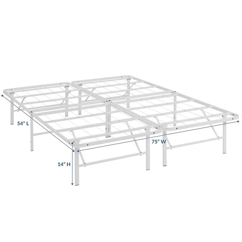 Modway Horizon Full Modern Style Stainless Steel Bed Frame in White