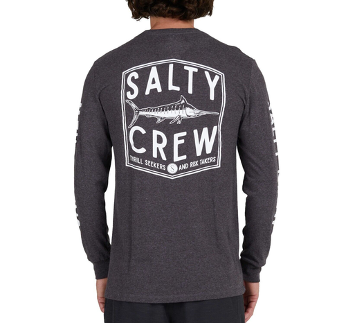 SALTY CREW FISHERY Men's L/S T-Shirt - Charcoal Heather - Small - NWT - Bild 2 von 2