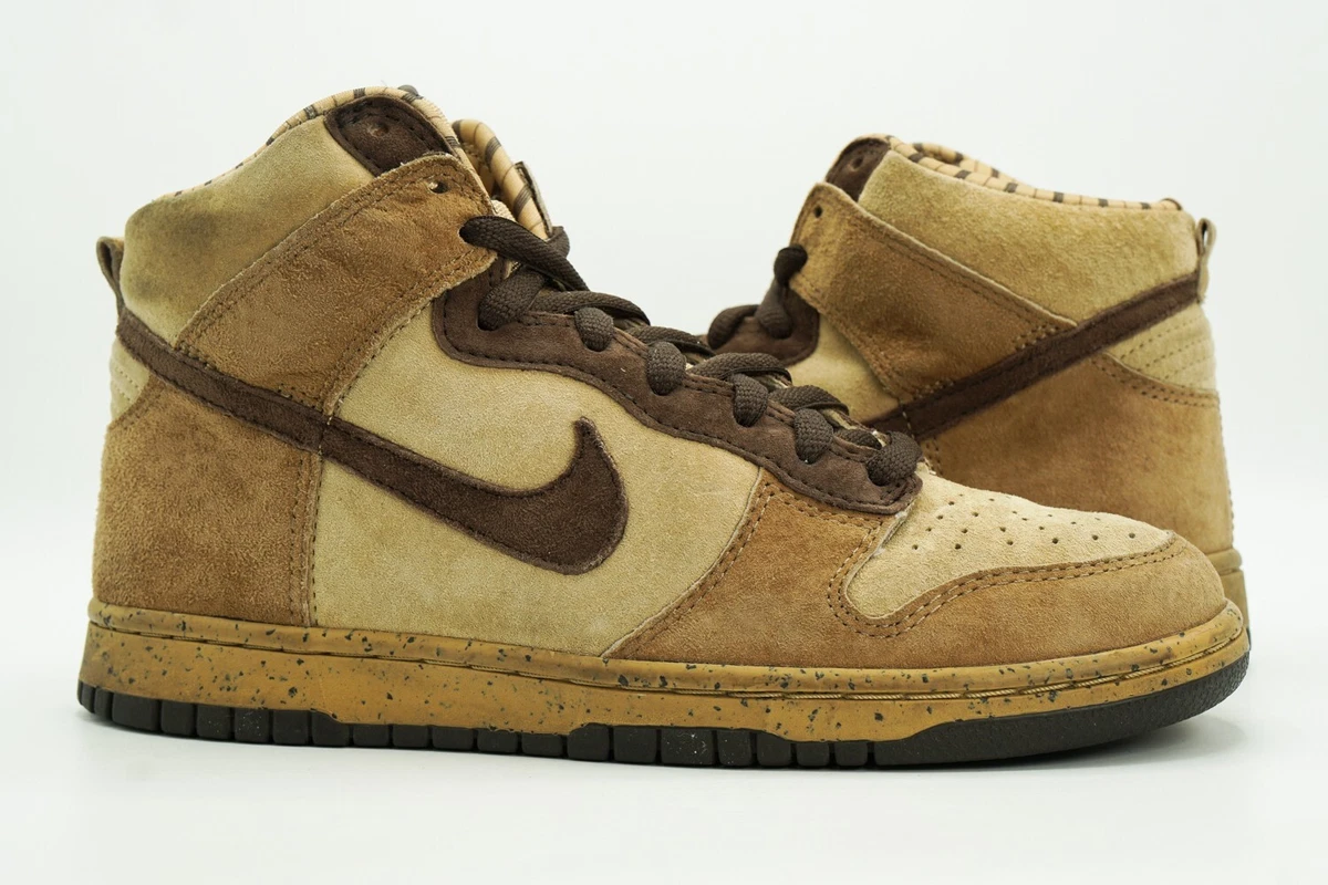 NIKE DUNK HIGH USED SIZE 8 SHIMA SHIMA 2 HAY BAROQUE BROWN TAUPE