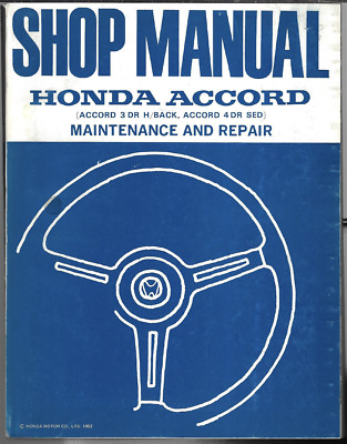Shop Manual - Honda Accord 3DR H/Back & 4DR Sedan - Maintenance & Repair 1983