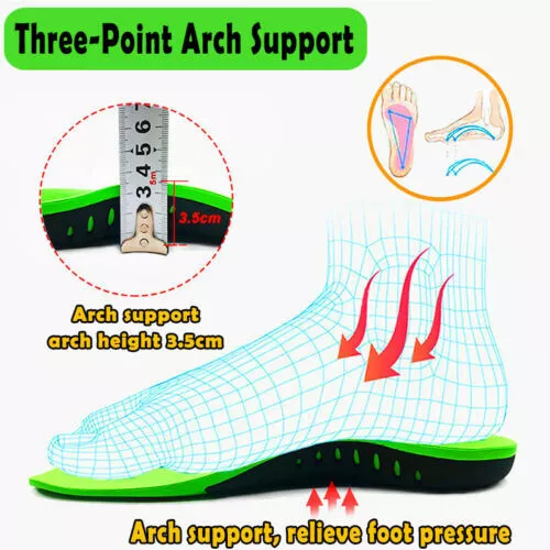 Orthotic Shoe Insoles Inserts-Flat Feet/High Arch Support for Plantar-Fasciitis - Picture 8 of 32