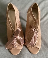 CARVELA - Open Toe Mesh & Ribbon Tie Up Uppers Pink Heeled Shoes Size 4 -BNWOT