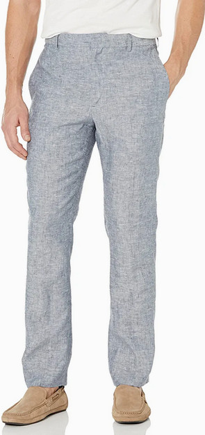 Мужские брюки из плотного текстурированного льна Cubavera светло-серые 38Wx32L 7890₽