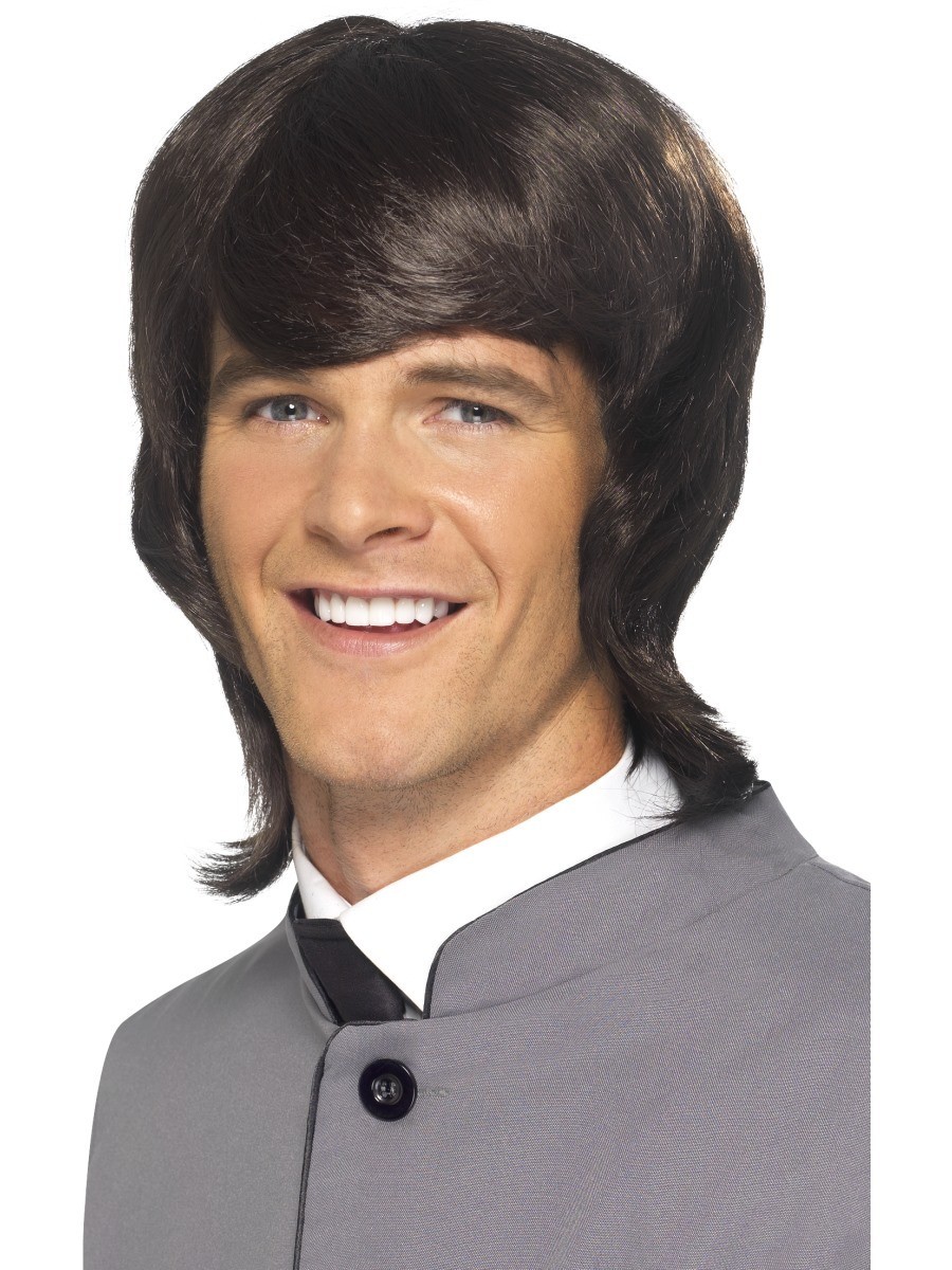 60s Male Mod Long Wig Adult Brown 60s Male Mod Long Wig Adult Brown