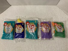 Vintage TY MCDONALDS SET OF 5 BEANIE BABIES MINIS Happy Meals Toys Sealed NIB