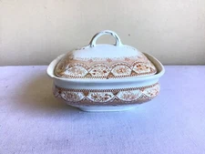 Vtg Henry Alcock & Co Venetian Semi Porcelain Transferware Covered Soup Tureen