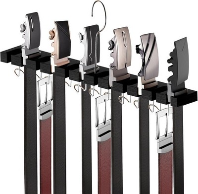 Belt Hanger for Closet Max 42 Belts, 2-in-1 Wall Mount Belt Organizer with 360° 