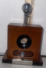 Cortador y cajón de cigarros guillotina de mesa de acero inoxidable de madera de nogal lacado