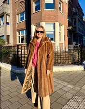 Luxury Vintage Pastel Mink Fur Coat Women S M Genuine Full Pelt Mink